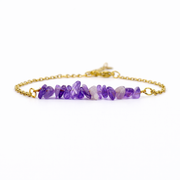 Armband van goldplated stainless steel met amethist split