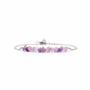 Armband gemaakt van stainless steel met amethist split