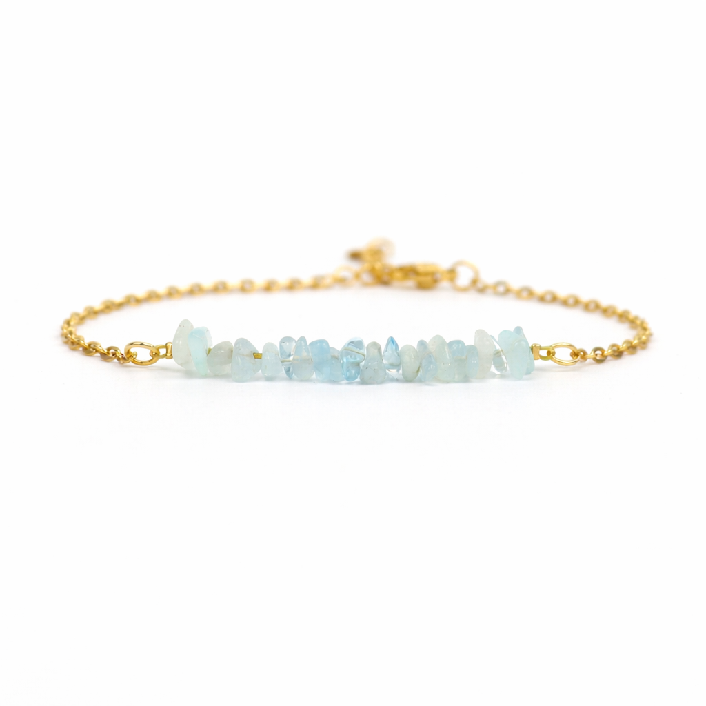 Bracelet aquamarine gold