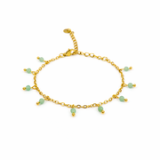 Armband van goldplated stainless steel met facetgeslepen aventurijn