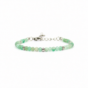 Armband gemaakt van stainless steel met facetgeslepen aventurijn
