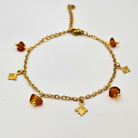 Armband barnsteen goud