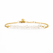 Armband van goldplated stainless steel met bergkristal split