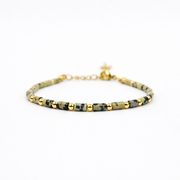 Armband dalmatiër jaspis goud