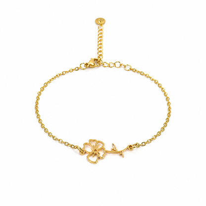 Geboortebloem armband goud