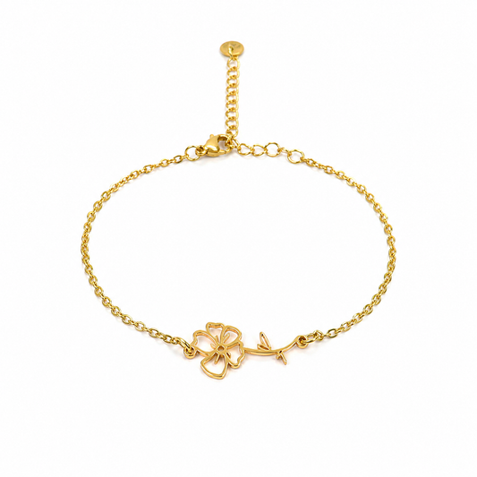 Armband geboortebloem augustus goud