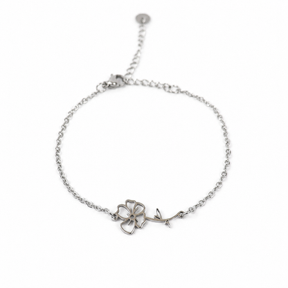 Geboortebloem armband zilver