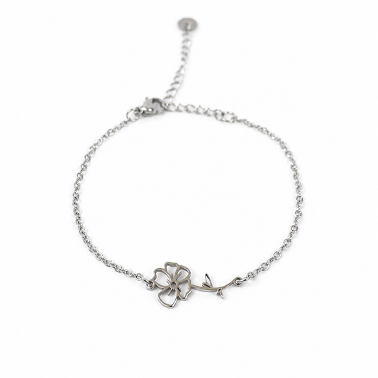Armband geboortebloem augustus zilver