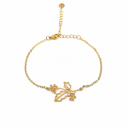 Geboortebloem armband goud
