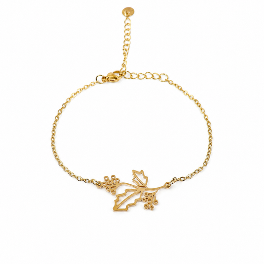 Bracelet birth flower December gold