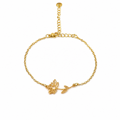 Geboortebloem armband goud