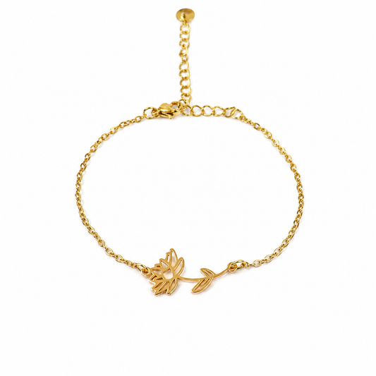 Armband geboortebloem juli goud