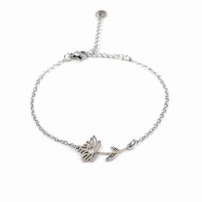 Geboortebloem armband zilver