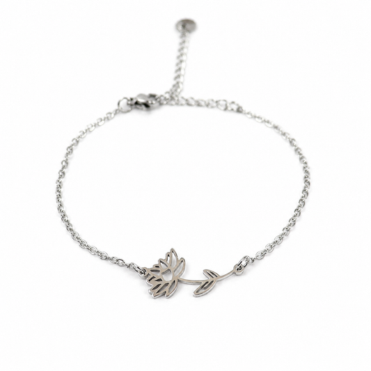 Armband geboortebloem juli zilver