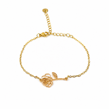 Geboortebloem armband goud