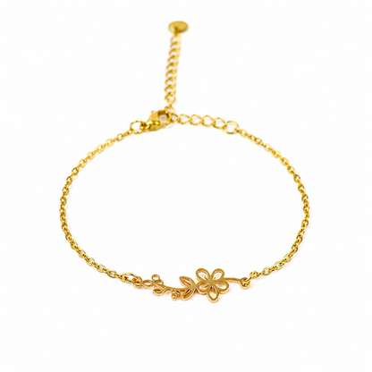 Geboortebloem armband goud