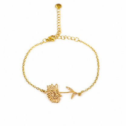 Geboortebloem armband goud