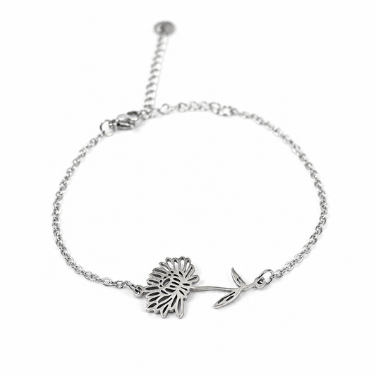 Bracelet birth flower november silver