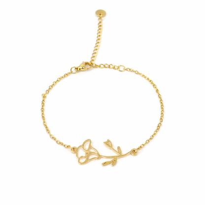 Geboortebloem armband goud