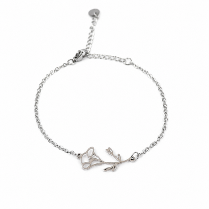 Geboortebloem armband zilver