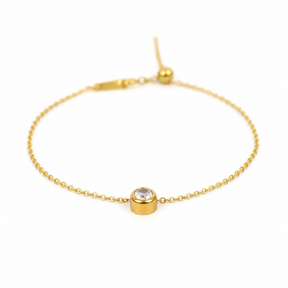 Geboortesteen armband goud