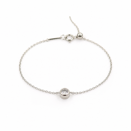 Bracelet birthstone april silver