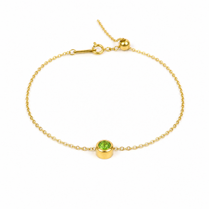 Geboortesteen armband goud