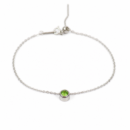 Geboortesteen armband zilver