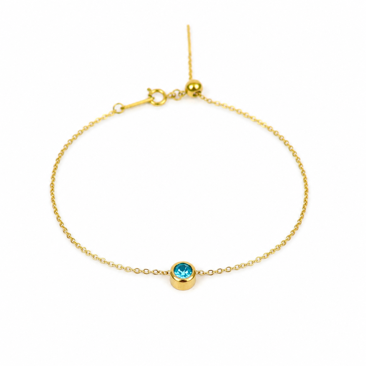 Armband geboortesteen december goud