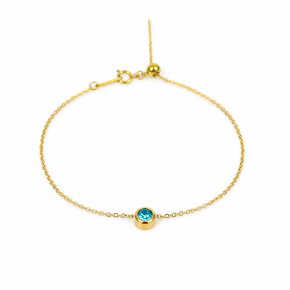 Geboortesteen armband goud