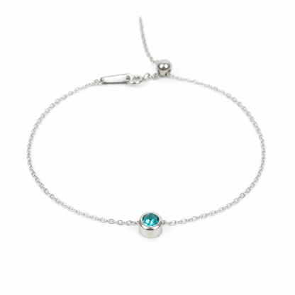 Geboortesteen armband zilver