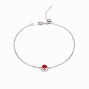 Armband gemaakt van stainless steel met geboortesteen van januari: granaat