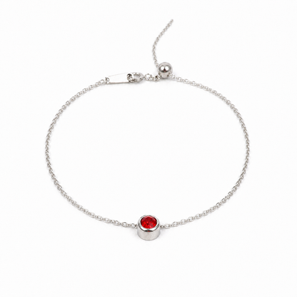 Armband gemaakt van stainless steel met geboortesteen van januari: granaat