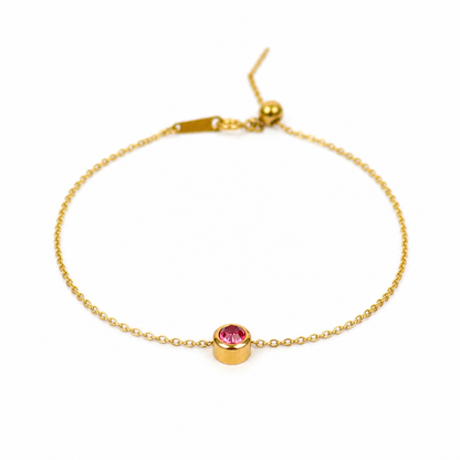 Geboortesteen armband goud