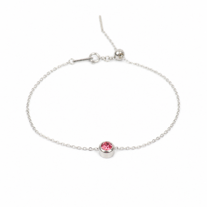 Geboortesteen armband zilver