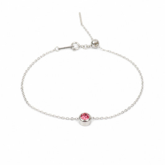 July birthstone bracelet silver
