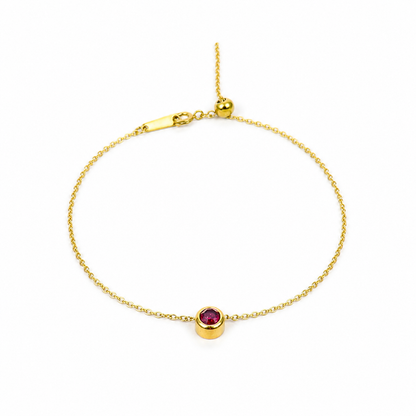 Geboortesteen armband goud