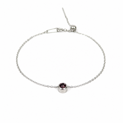 Geboortesteen armband zilver