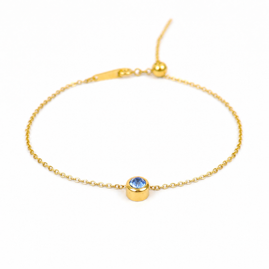 March birthstone bracelet gold