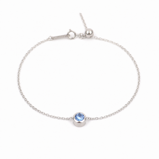 March birthstone bracelet silver