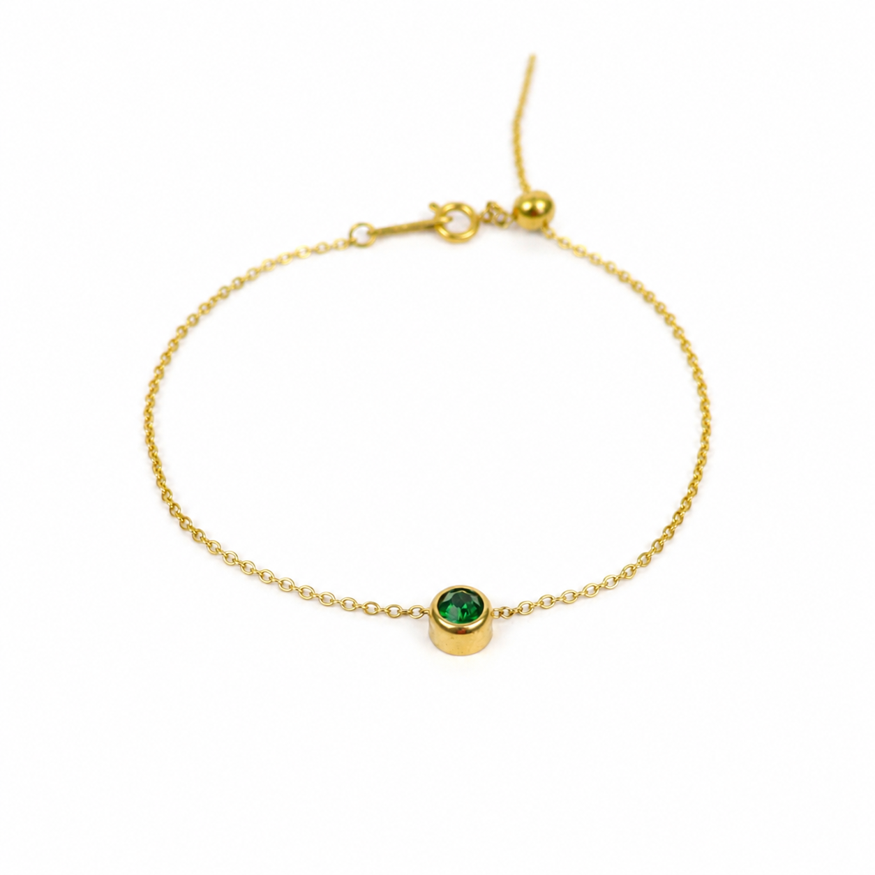 Armband geboortesteen mei goud