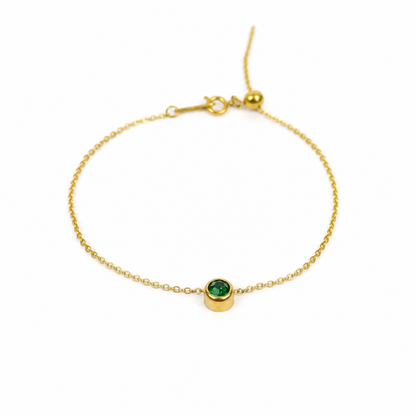 Geboortesteen armband goud
