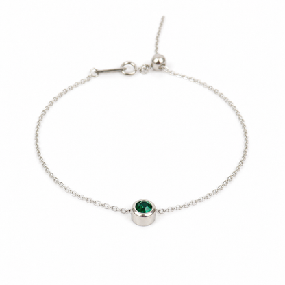 Geboortesteen armband zilver