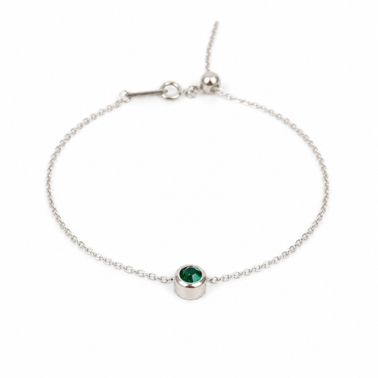 May birthstone bracelet silver