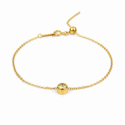 Geboortesteen armband goud