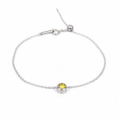 Geboortesteen armband zilver