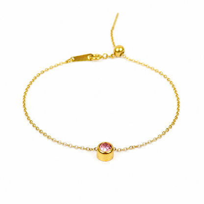 Geboortesteen armband goud