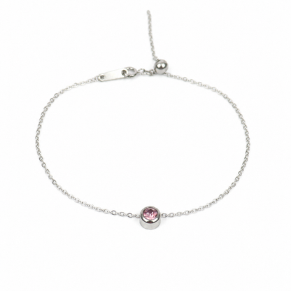 Geboortesteen armband zilver