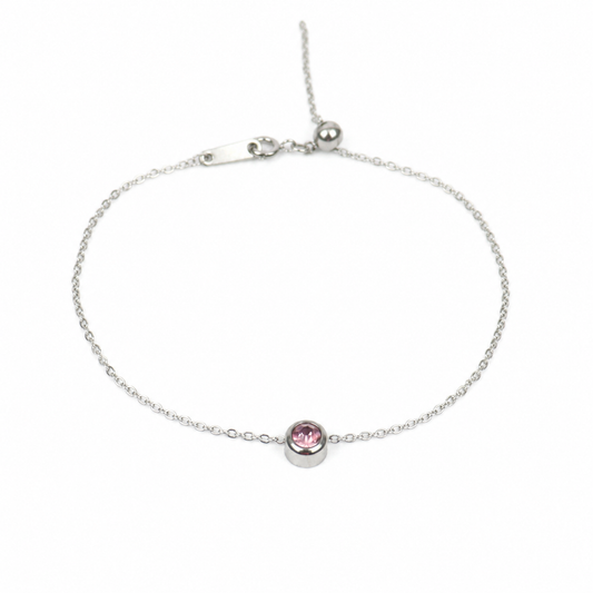 October birthstone bracelet silver