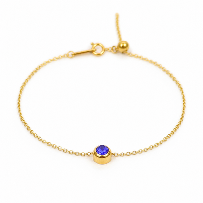 Geboortesteen armband goud